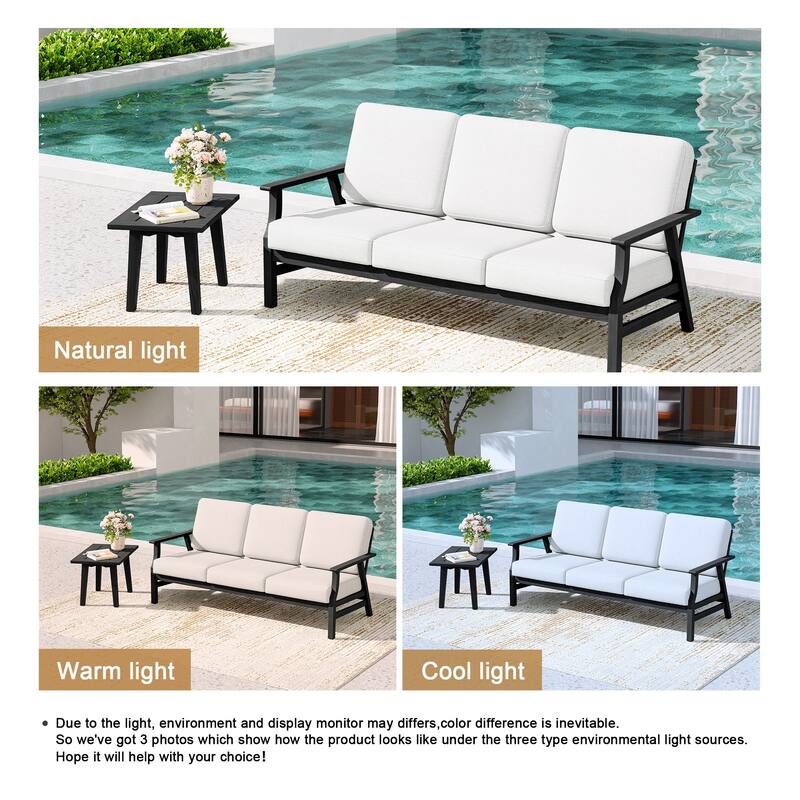2-Piece Teak Outdoor Sofa Set with Table