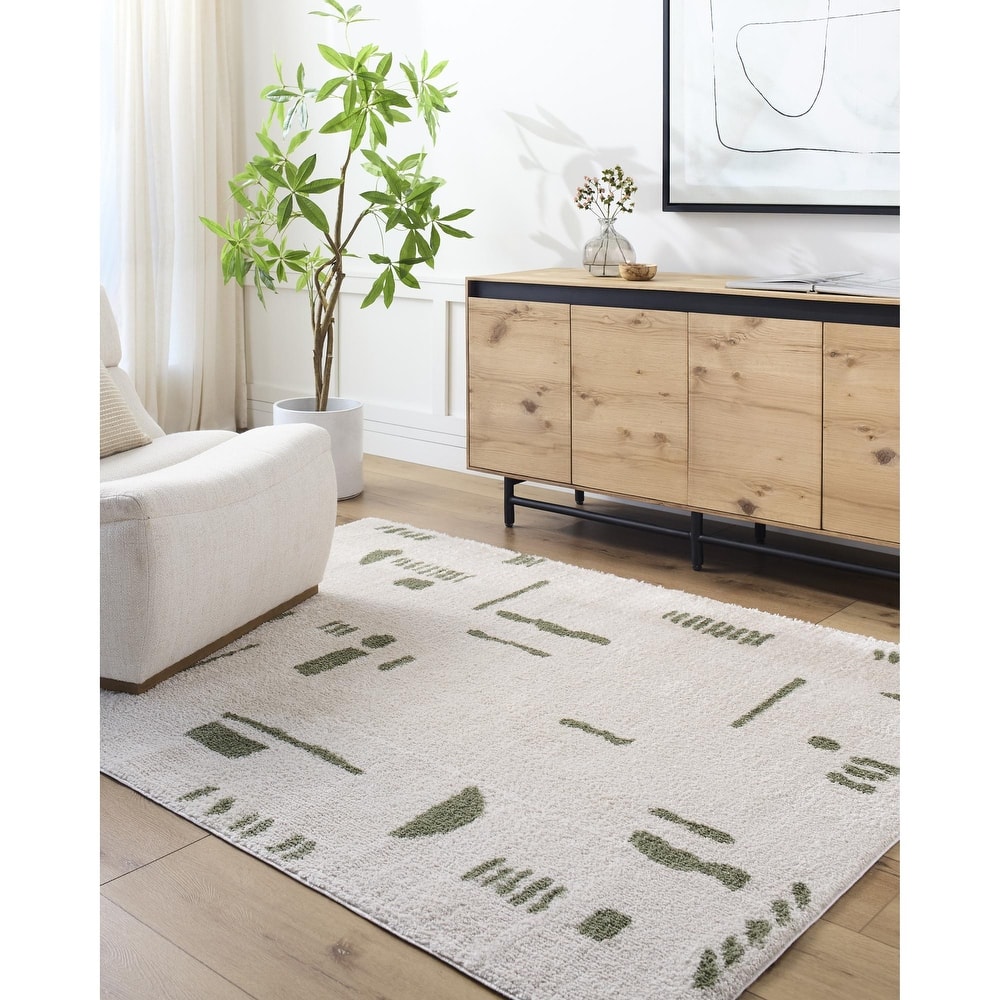 Livabliss Fossay Shag Modern & Contemporary Stripe Washable Area Rug