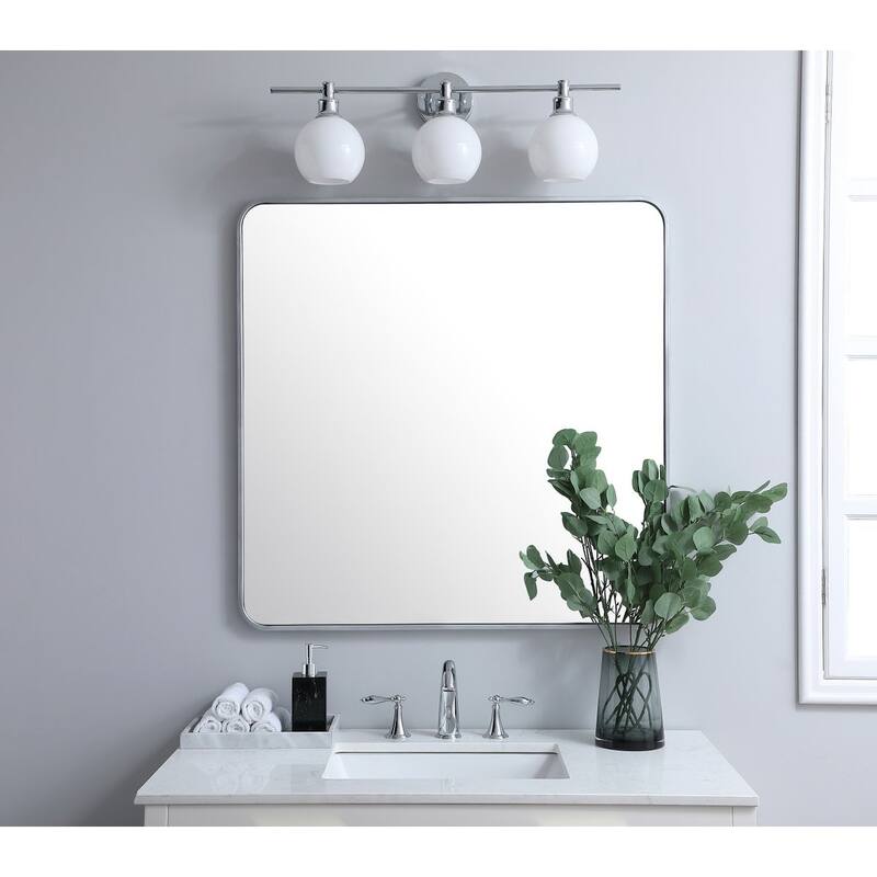 Ezra Soft Corner Metal Rectangular Mirror