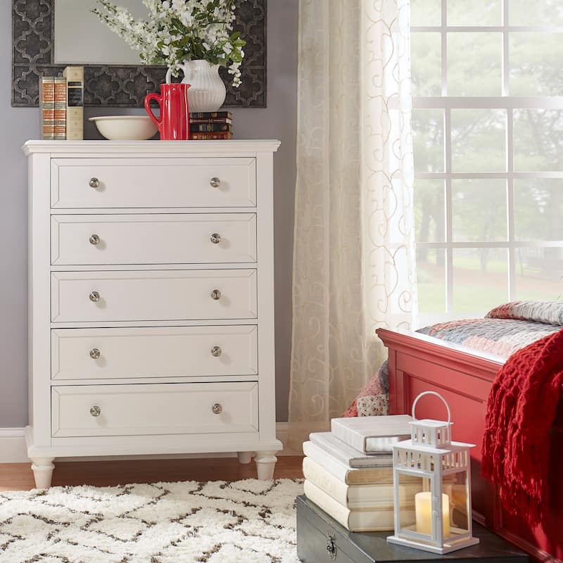 Preston Tall 5-drawer Chest by iNSPIRE Q Junior - White