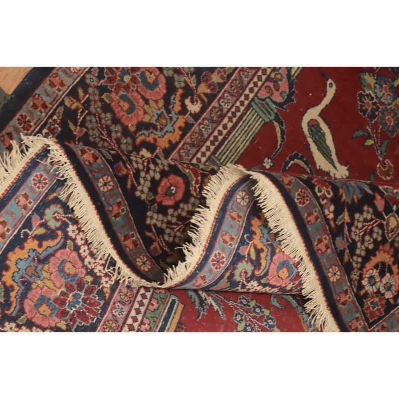 Hand Knotted Oriental 100% Wool Carpet Traditional Medallion Red Kashan Area Rug - 6' 10'' X 4' 6''