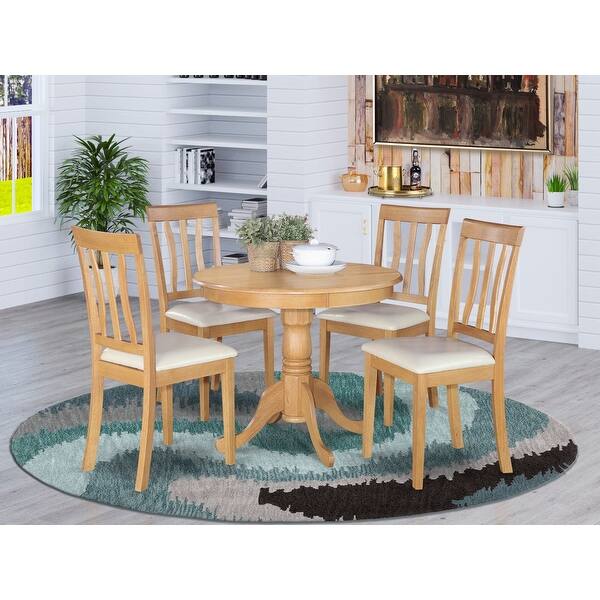 Shop Black Friday Deals On Oak Small Kitchen Table And 4 Chairs Dining Set Overstock 10201204
