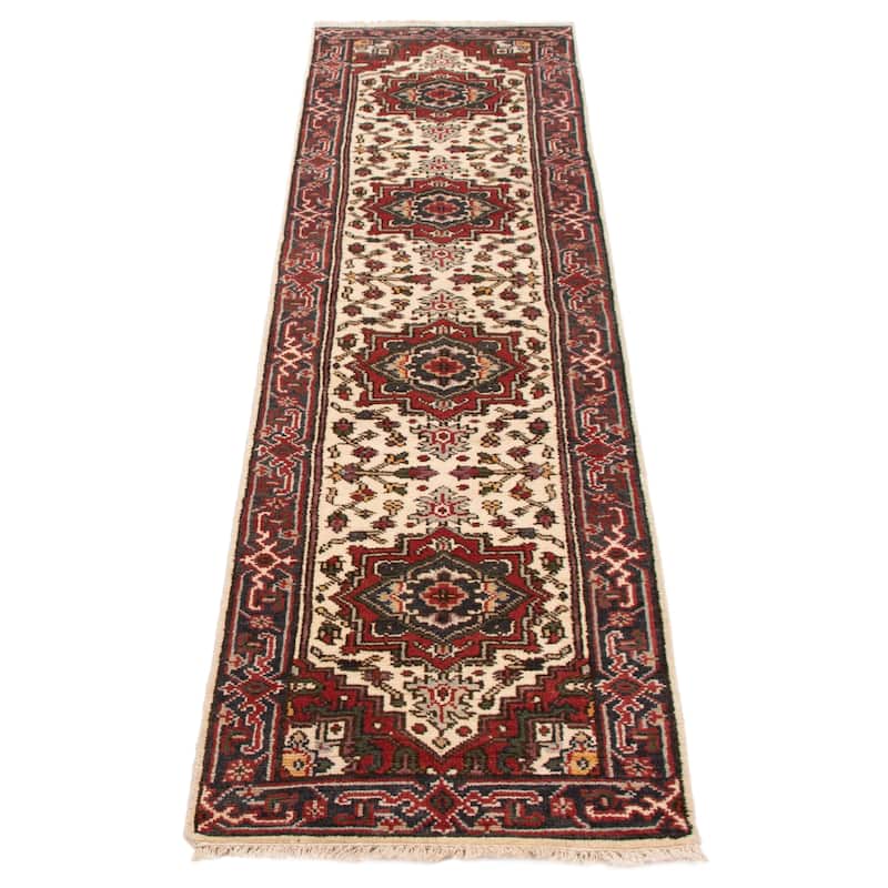 ECARPETGALLERY Hand-knotted Serapi Heritage Cream Wool Rug - 2'7 x 10'1