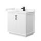 Option White / Carrara Cultured Marble Top / Matte Black