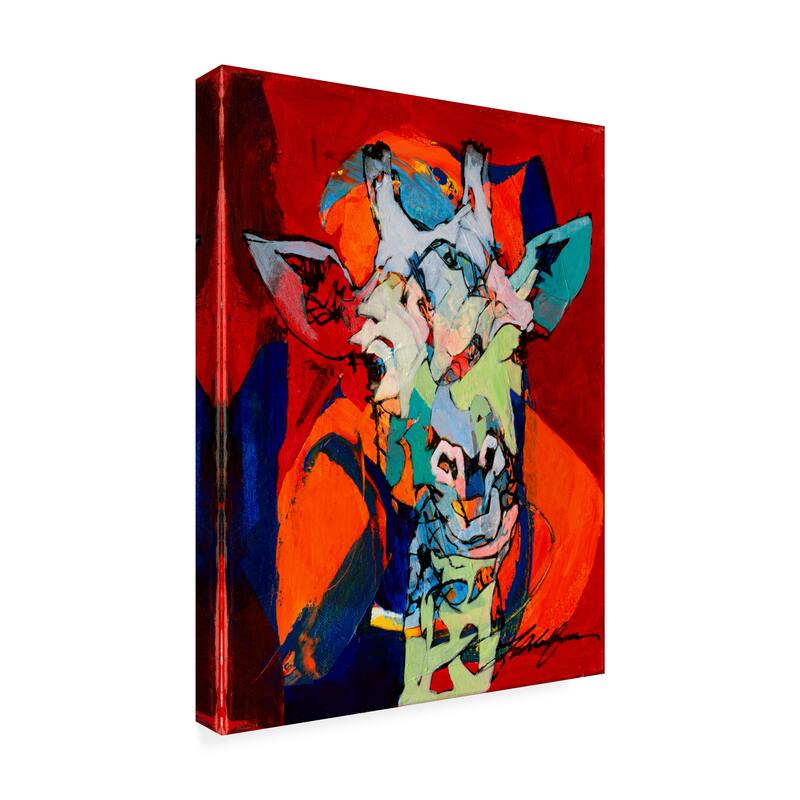 Yuval Wolfson 'Colorful Giraffe IV' Canvas Art