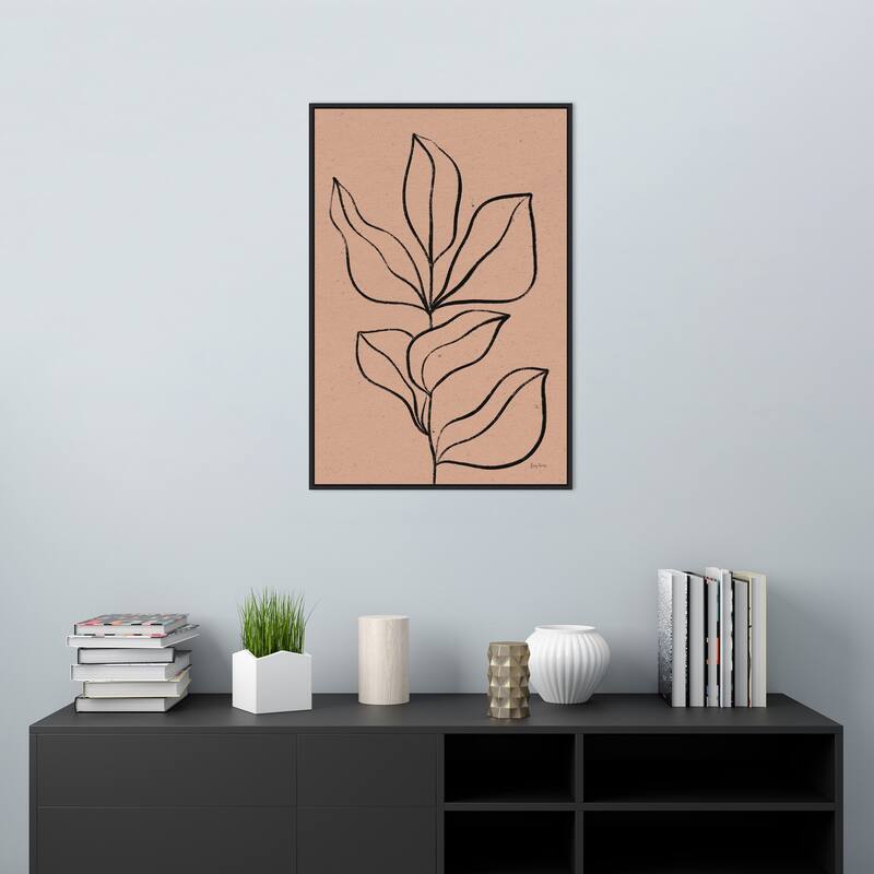 Balance VII (Leaves) by Becky Thorns (23 x 33 in.), Framed Canvas Wall Art Print - Sylvie Black - Sylvie Black