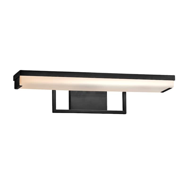 Justice Design Fusion Elevate 20-inch Linear LED Wall/Bath, Opal Shade - Matte Black