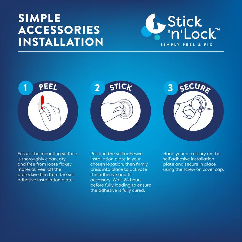 Croydex Stick 'n' Lock Adhesive No Drill Soap Dish & Wall Mounted Holder - Chrome