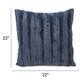 Cheer Collection Solid Color Faux Fur Throw Pillows (Set of 2) - 22 x 22 - Blue