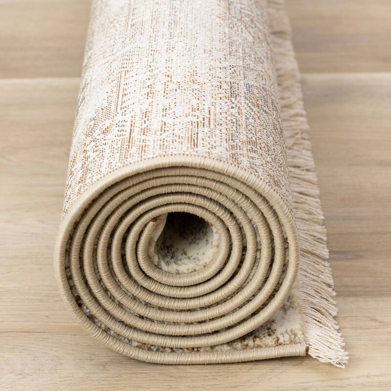 Sydney Collection - Beige Grey Cream Distressed Area Rug