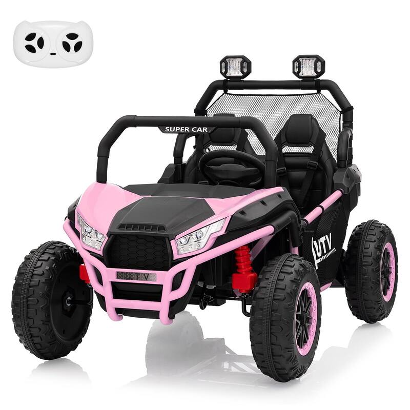 24V Kids Electric Car, 2-Seater UTV Off-Road - Pink