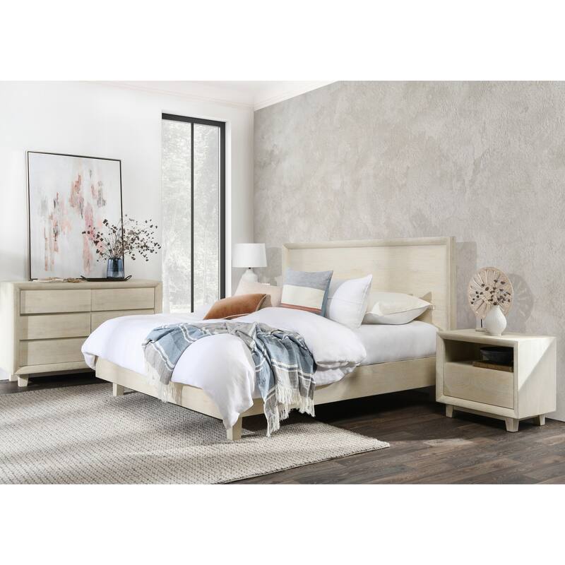 Classic Home Reece Mango Wood Nightstand in Sand