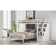preview thumbnail 22 of 29, Cottage Concise Style Twin over Full Loft Bed with Storage Staircase,Solid Wood Versatile Bed with Full-Length Guardrail