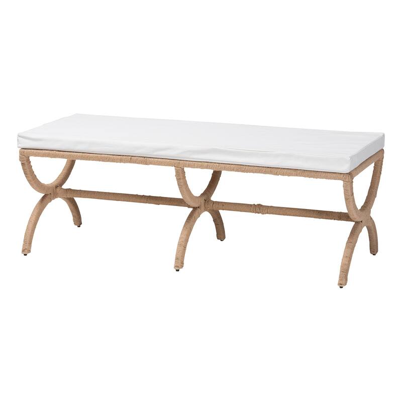 Maliyah Japandi Natural Jute Accent Bench - Brown