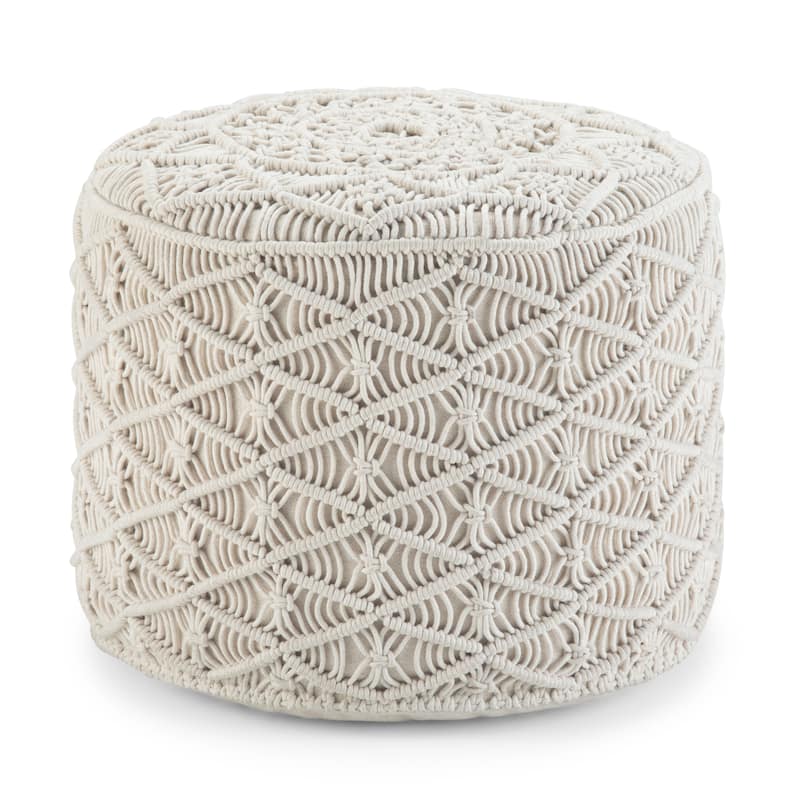 WYNDENHALL Emile Round Macrame Pouf