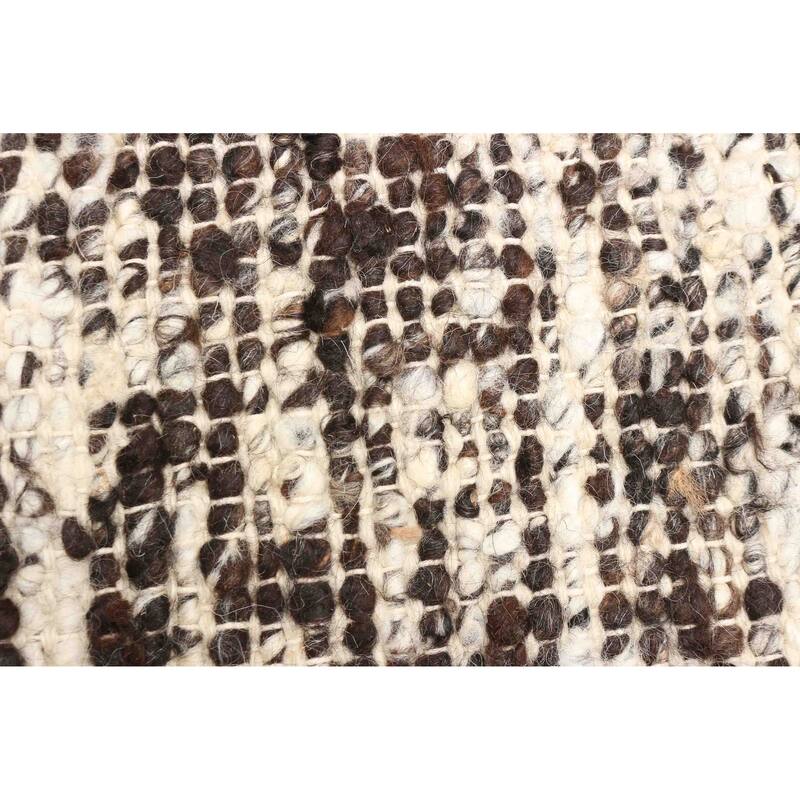 ECARPETGALLERY Braid weave Sienna Dark Brown Wool Rug - 5'1 x 7'4