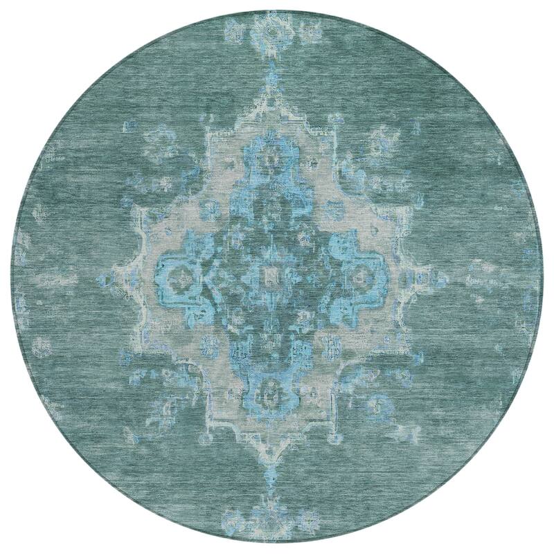 Machine Washable Indoor/ Outdoor Traditional Tabriz Chantille Rug