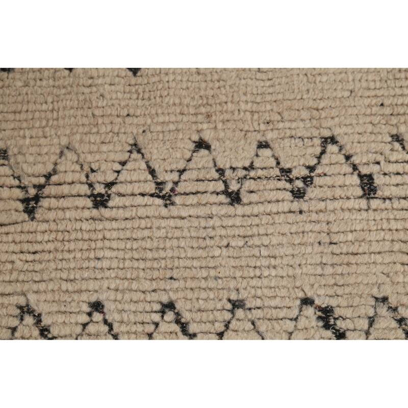 Chevron Style Moroccan Area Rug Hand-Knotted Wool Carpet - 6'3"x 9'8"