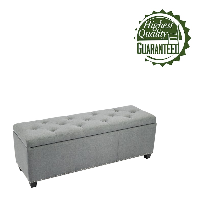 Porthos Home Hekla Fabric Upholstered Flip Top Storage Ottoman Bench