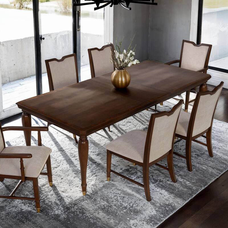 Furniture of America Prylen Modern Dark Cherry Solid Wood Extendable Dining Table