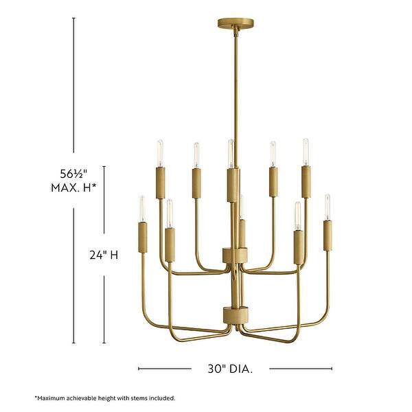 dimension image slide 1 of 2, Lark 83636 Austen 10 Light 30" Wide Candle Style Chandelier