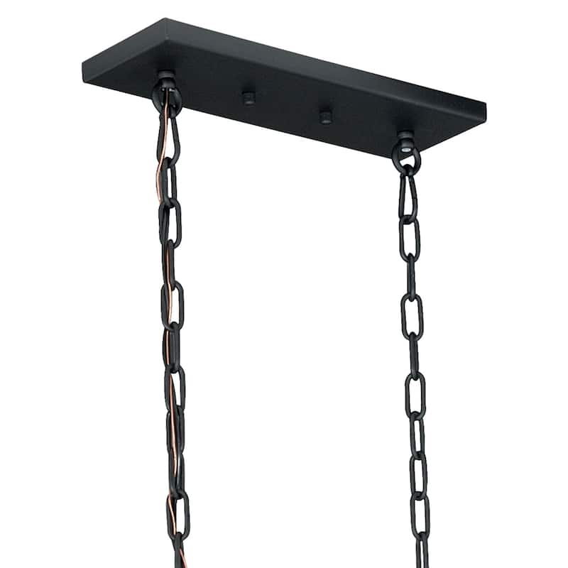 8-Light Linear Chandelier Island Pendant Light - Bronze Finish Modern Farmhouse Lighting - 114