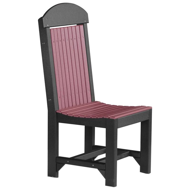 Set of 4 Poly Lumber Classic Dining Chairs - Side Chair - Cherrywood & Black - Dining Height
