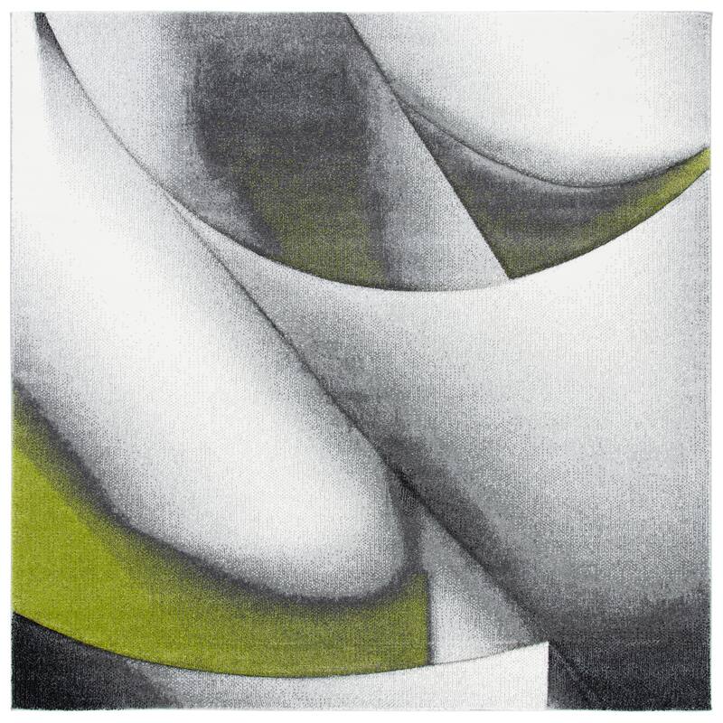 SAFAVIEH Hollywood Hasiba Mid-Century Modern Abstract Rug - 6'7" Square - Grey/Green