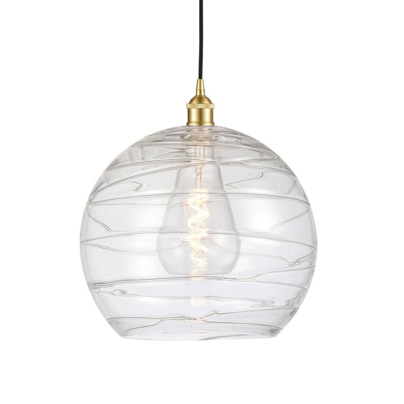 Innovations Lighting 616-1P-16-13 Athens Pendant Athens 13" Wide - Satin Gold / Clear Deco Swirl