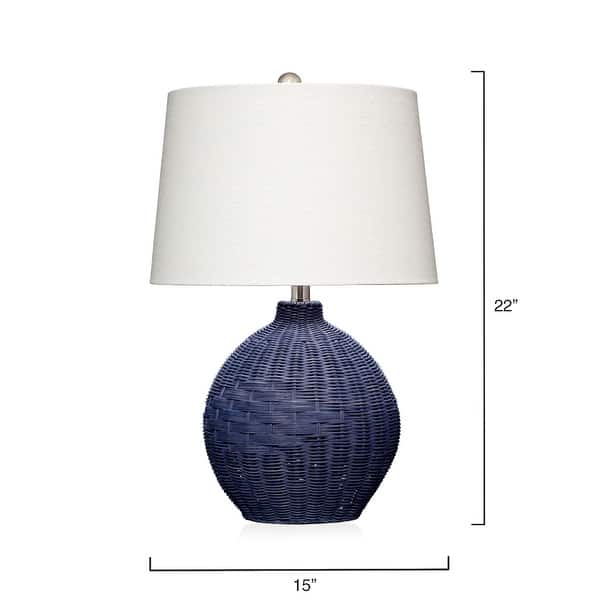 dimension image slide 0 of 3, Alden Decor Granada Rattan Table Lamp