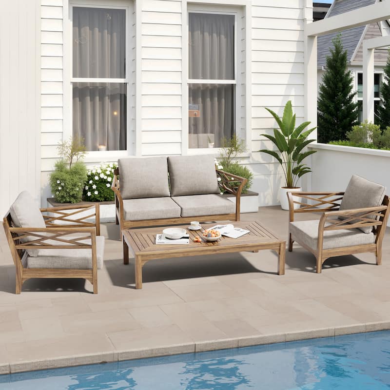 27.6'' x 24.4'' x 4.5'' Outdoor Indoor Patio Seat Cushions Set (Seat & Back)