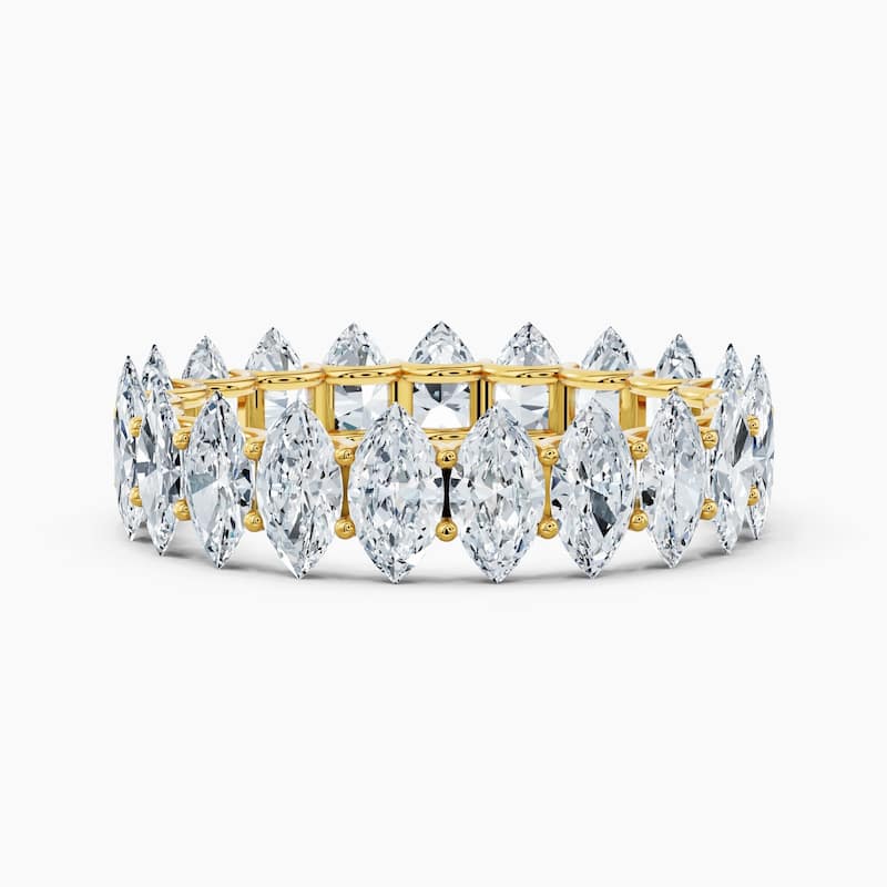Auriya 14k Gold Marquise North-South Lab Grown Diamond Eternity Band 2.70 - 11.25 ct. tw. (F-G, VS) - 4.20 ct. wt. - 7 - Yellow