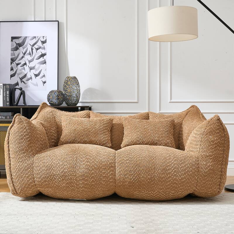 Beanbag Chair with High Resilience Foam Core. The Square Recliner Sofa Is Ideal for Family Members And Friends Engaged in Games