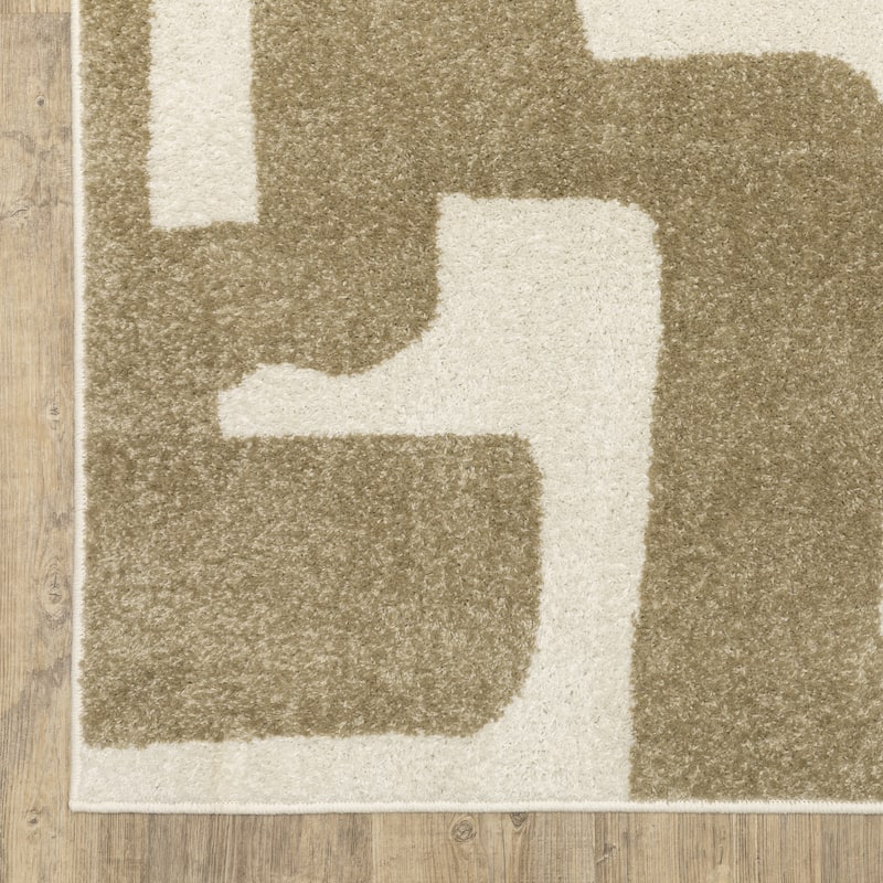 Quartz Abstract Maze Beige/ Ivory Area Rug