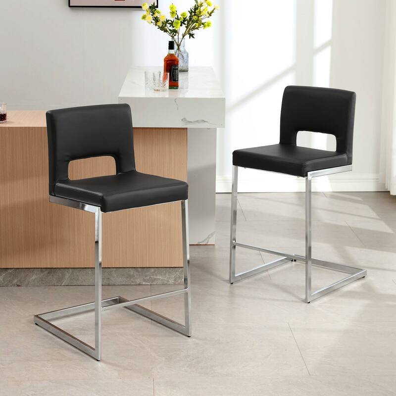 26" Counter Height Bar Stools Set of 2/3 with Metal Frame - 18"W x 23"D x 37.6"H