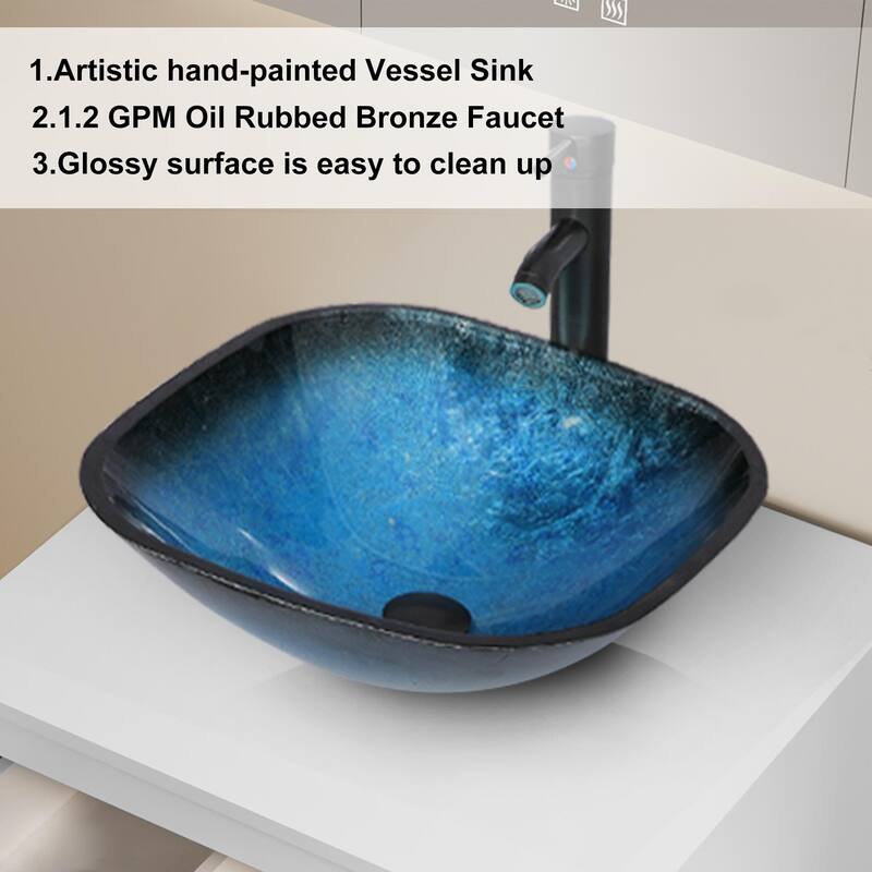 Modern Wall Mounted Bathroom Vanity Set with Vessel Sink & Faucet