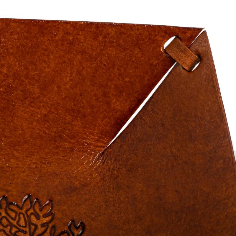 Novica Handmade Sienna Tree Tooled Leather Catchall