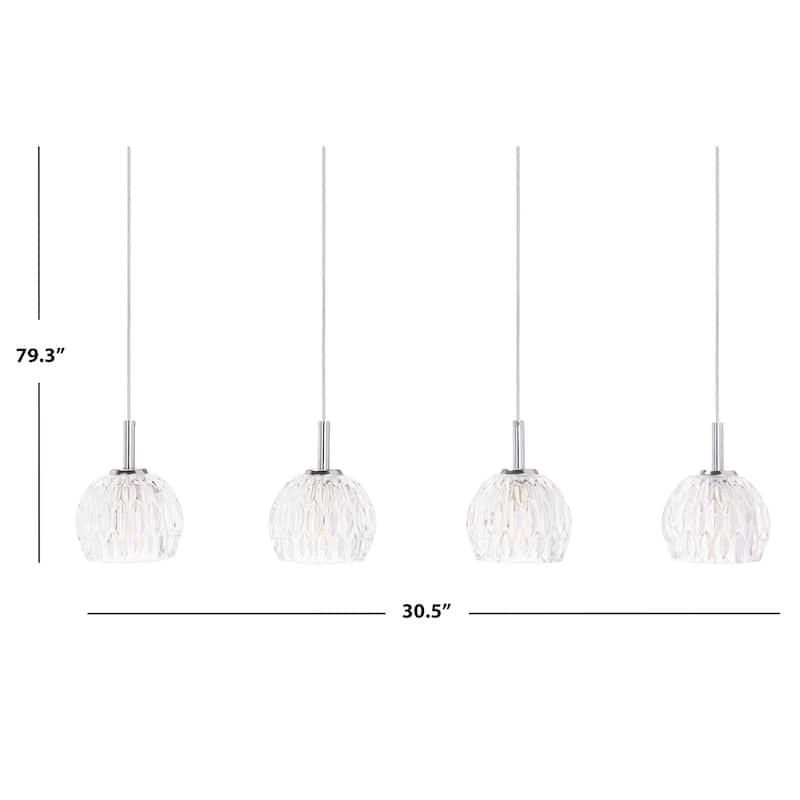SAFAVIEH Lighting Mura Pendant - 30.5"x4.5"x11.25-79.25" - Antique White - 31Wx5Dx79H