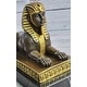 preview thumbnail 6 of 8, Egyptian Sphinx Bronze Sculpture Statue Mini Replica Signed Original Art On Marble Base