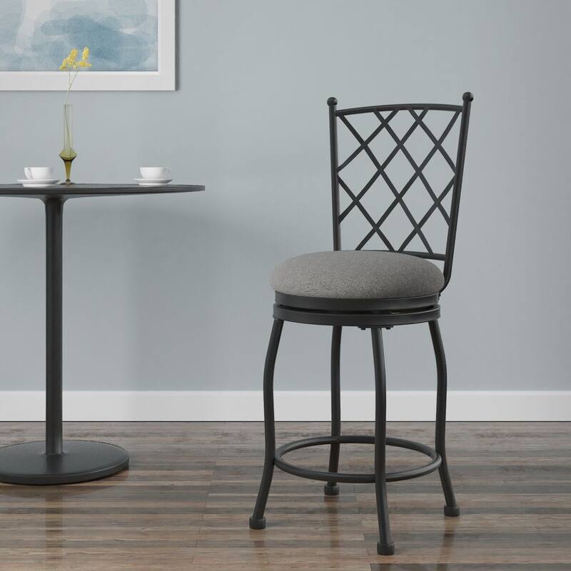 HomePop 24" Tristan Swivel Counter Stool - 24 inches - Grey