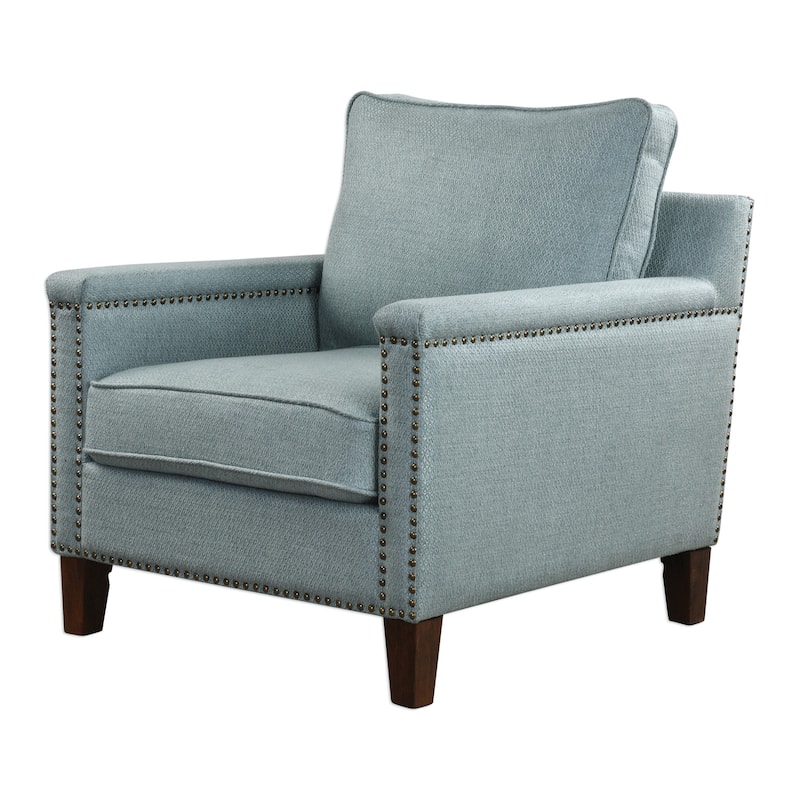 Uttermost Charlotta 31 Inch Wide Wood Frame Accent Chair with Nailhead