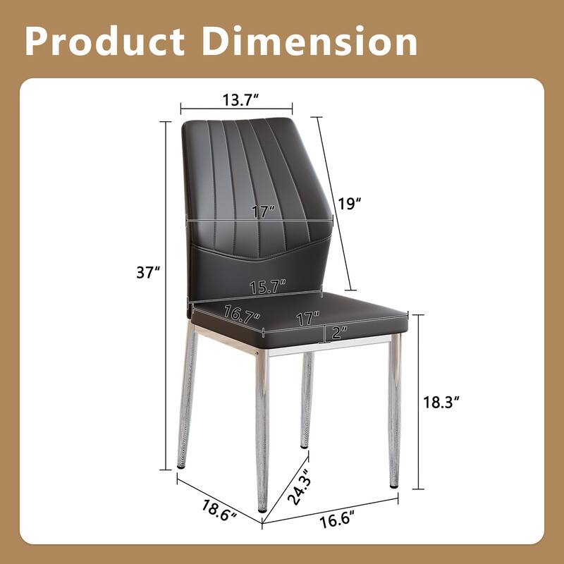 Ergonomic Dining Chair with PU Backrest - Comfort & Style for Modern Dining