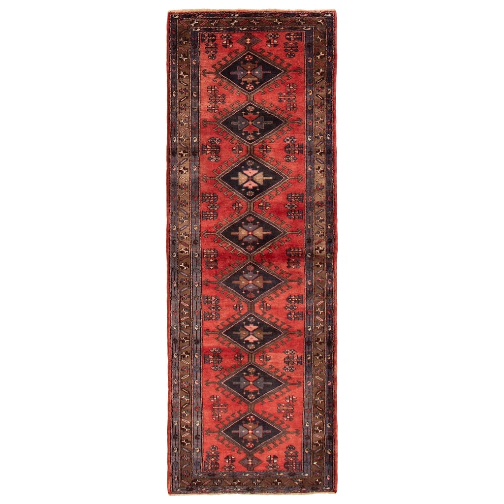 ECARPETGALLERY Hand-knotted Anadol Red Wool Rug - 3'7 x 9'10