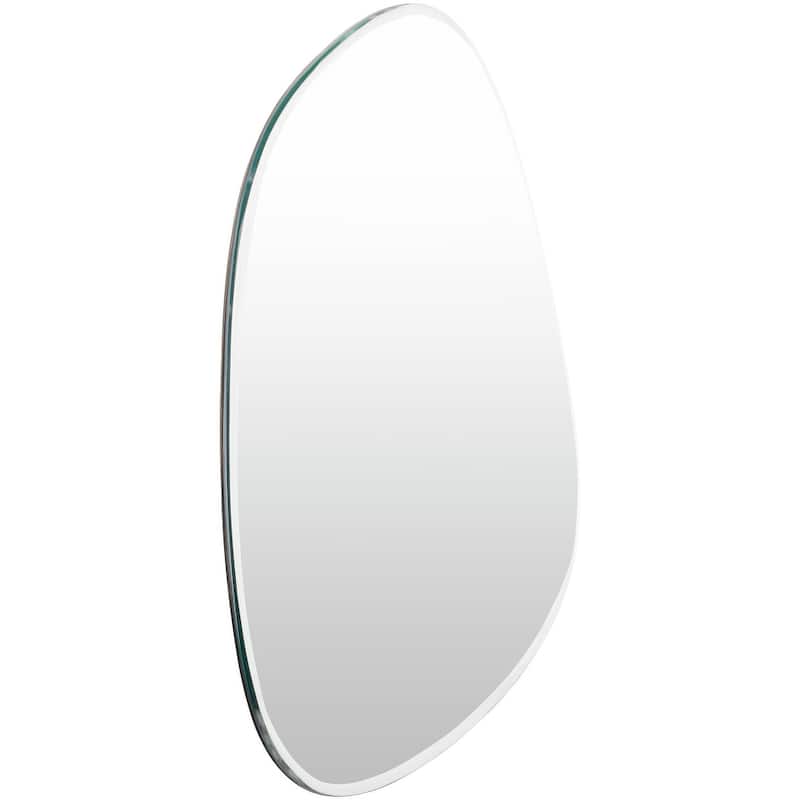 Kane Abstract Shape Frameless Beveled Wall Mirror - 31"H x 23"W x 0.3"D