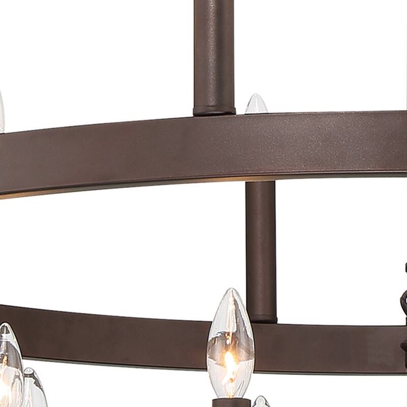 The Gray Barn Highclere Farmhouse 20-light Wagon Wheel Chandelier - 40"x40"x 47.83"