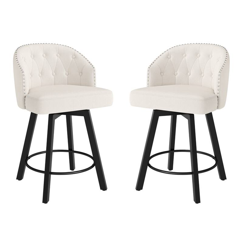 26" Swivel Counter Height Bar Stools Upholstered Counter Stools - 26" H