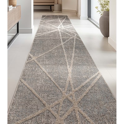 Custom Size Runner Harlow Telas Modern Geometric Lines Soft Stair Rug