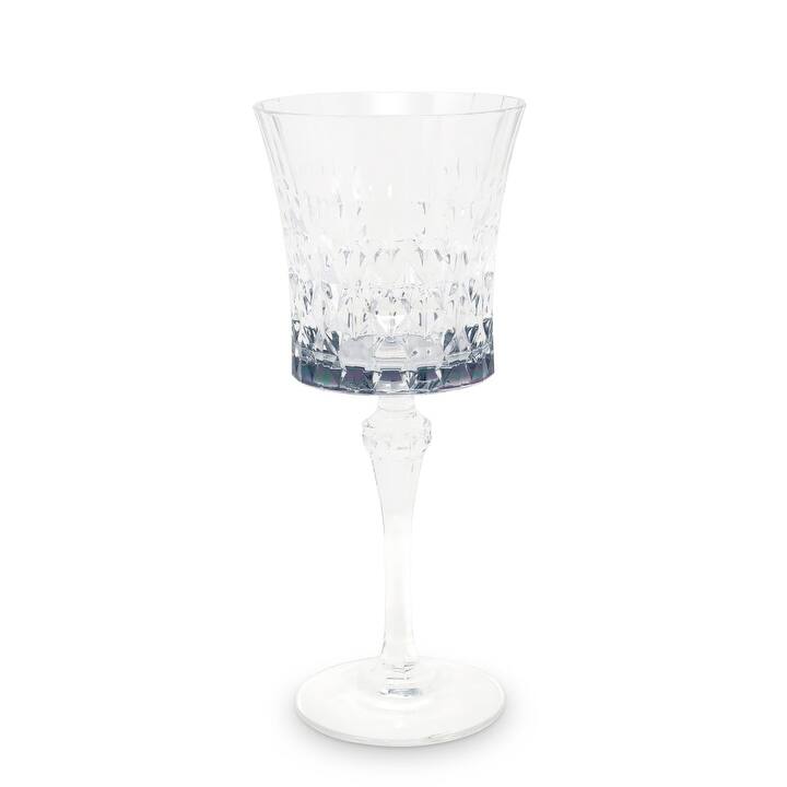 Liscio Ottico - Set of 6 Diamond Cut Glasses with Colored Shade on the Bottom - Water - Smoked