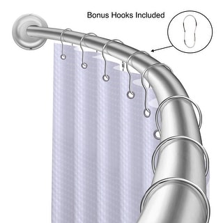 Utopia Alley Rustproof Wall Mounted Single Curved Shower Rod