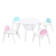 preview thumbnail 1 of 4, 5 Pcs Children's Panel Table With 4 Chairs, Hidden Storage Bag Kitchen Chairs Modern Artistic Chairs White